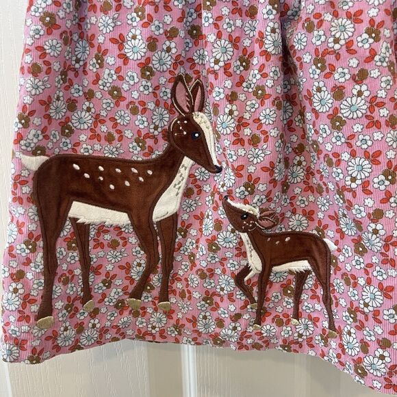 Baby Boden Pink Deer Vintage Daisy Applique Corduroy Pinnie Dress 18-24 Months - Picture 12 of 16